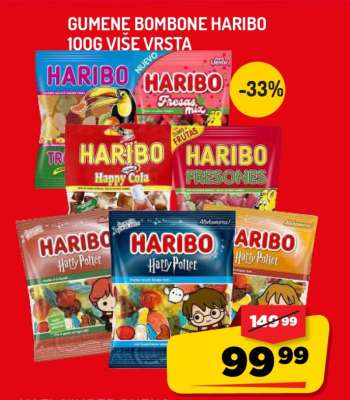 Gumene bombone Haribo 100g više vrsta
