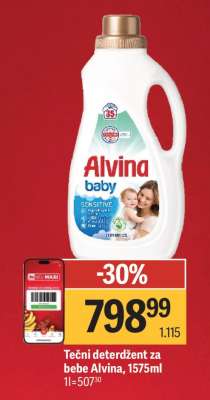 Tečni deterdžent za bebe Alvina, 1575ml