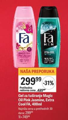 Gel za tuširanje Magic Oil Pink Jasmine , Extra Cool FA 400ml