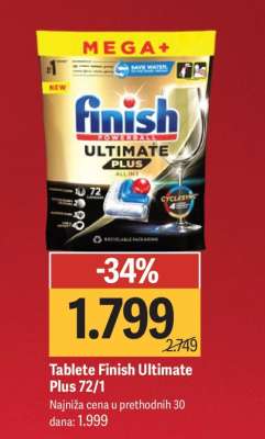 Tablete Finish Ultimate Plus 72/1