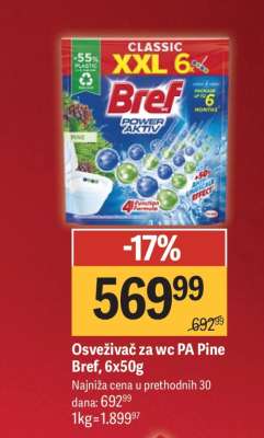 Osveživač za wc PA Pine Bref, 6x50g
