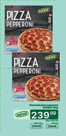 Smrznuta pizza pepperoni Baš Baš 400g