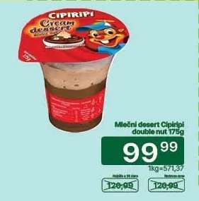 Mlečni desert Cipiripi double nut 175g