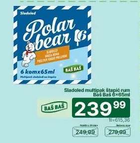 Sladoled multipak štapić rum Baš Baš 6x65ml