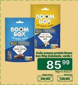 Kaša ovesna protein Boom box 60g (čokoláda, vanila)