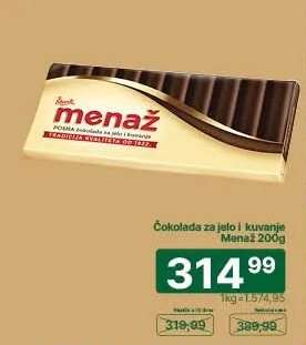 Čokolada za jelo i kuvanje Menaž 200g