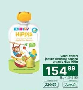 Voćni dezert jabuka+kruška+banana organic Hipp 100g