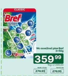 Wc osvěžovač pine Bref 3×50g