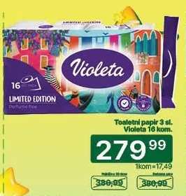 Toaletni papir 3 sl. Violeta 16 kom.