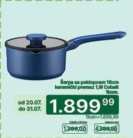 Šerpa sa poklopcem 18cm keramički premaz 1,9l Cobalt 1kom.