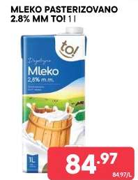 MLEKO PASTERIZOVANO 2.8% MM TO! 1 l