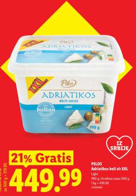 PILOS Adriatikos beli sir XXL