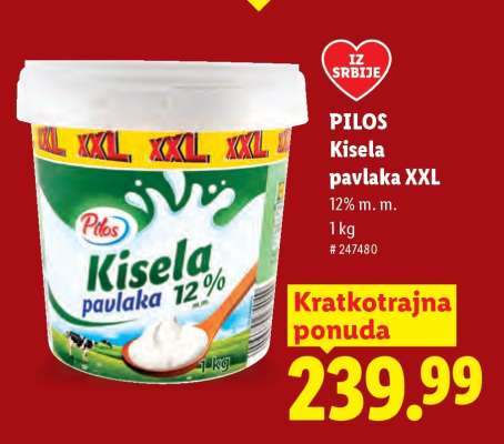 Pilos Kisela pavlaka XXL