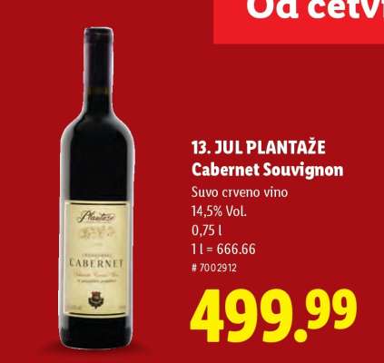 13. JUL PLANTAŽE Cabernet Sauvignon