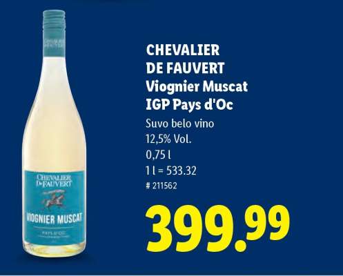 CHEVALIER DE FAUVERT Viognier Muscat IGP Pays d'Oc