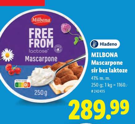 Milbona Mascarpone sýr bez laktózy