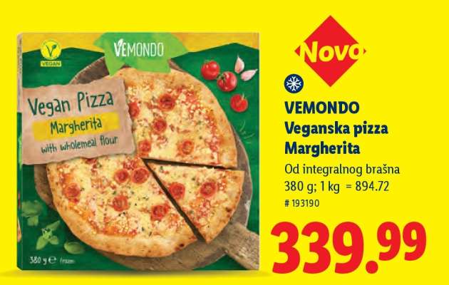 VEMONDO Veganska pizza Margherita