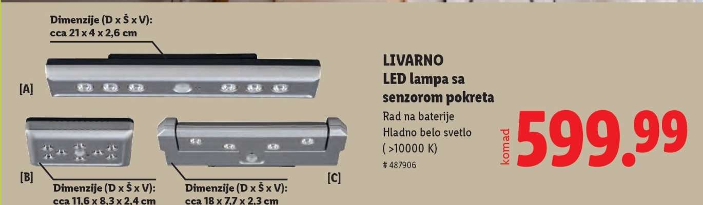 LIVARNO LED lampa sa senzorom pokreta