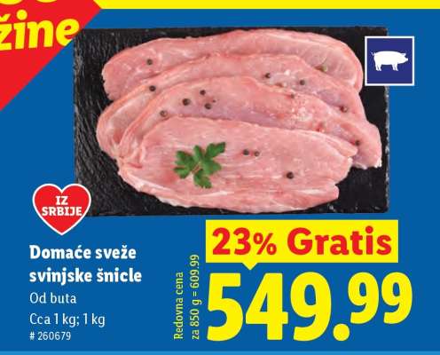 Domaće sveže svinjske šnicle