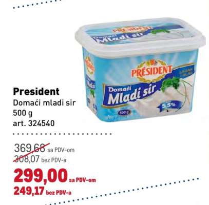 President Domaći mladi sir