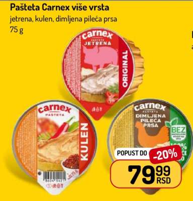 Pašteta Carnex više vrsta
