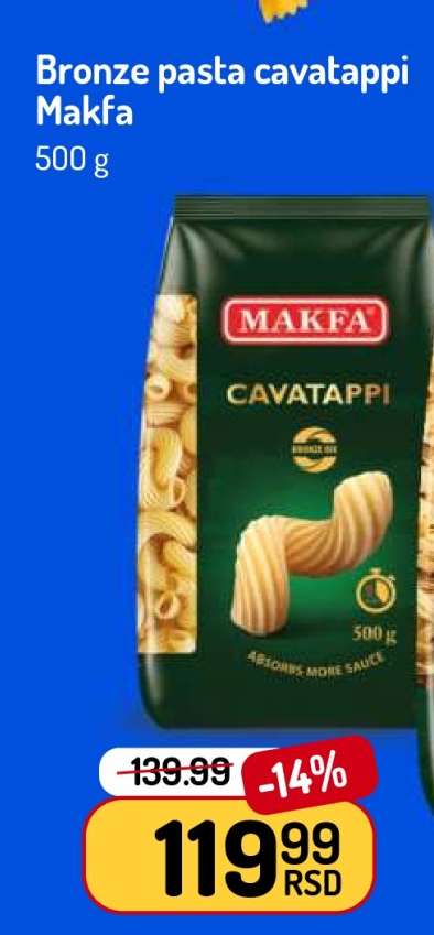 Bronze pasta cavatappi Makfa