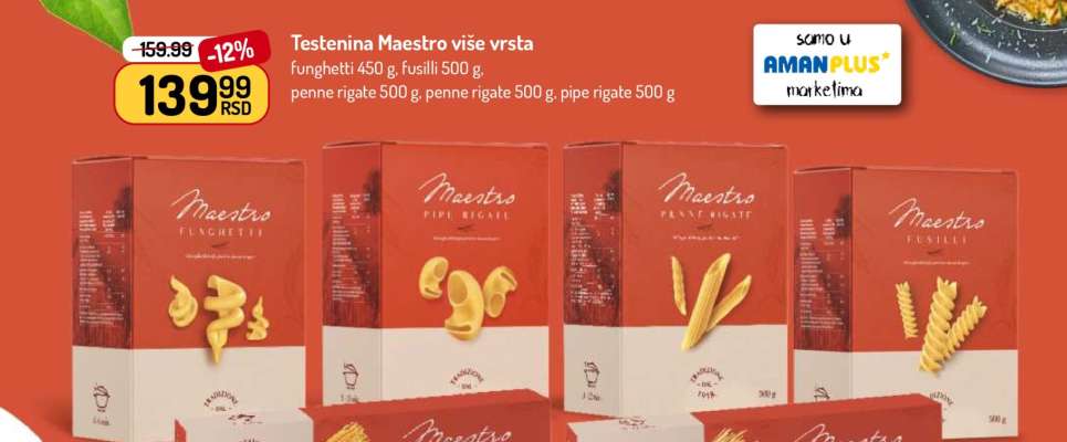 Testenina Maestro više vrsta