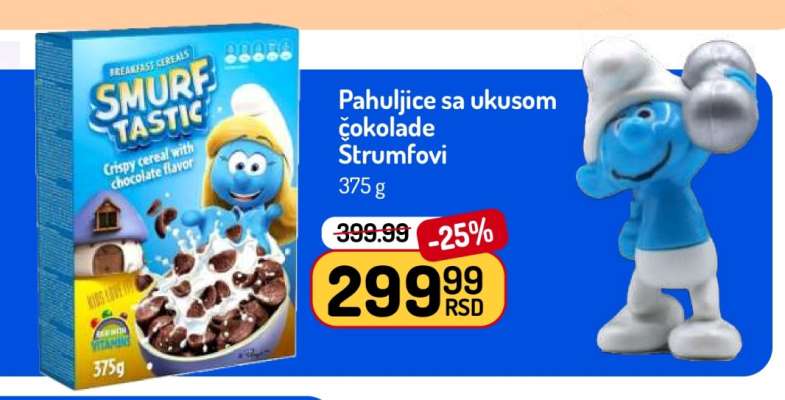 Pahuljice sa ukusom čokolade Strumfovi