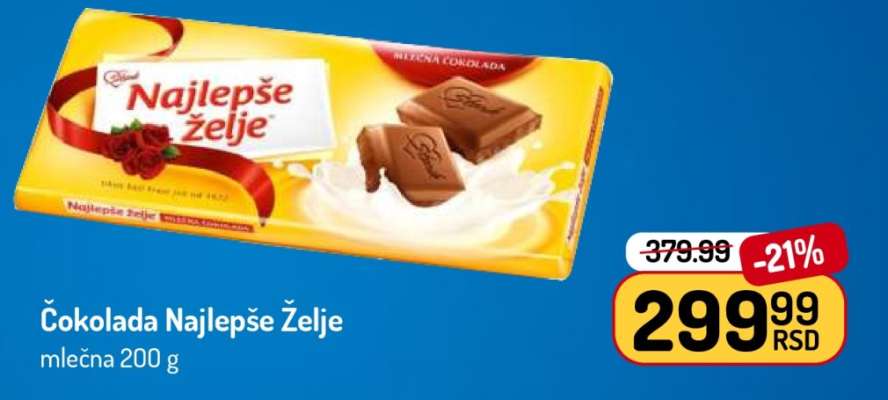 Čokolada Najlepše Želje mlečna 200 g