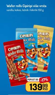 Wafer rolls Cipiripi više vrsta