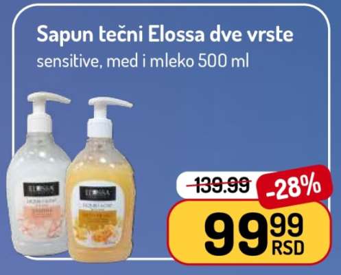 Sapun tečni Elossa dve vrste