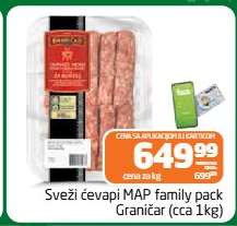 Sveži čevapi MAP family pack Graničar (cca 1kg)
