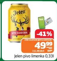 Jelen pivo limenka 0,33l