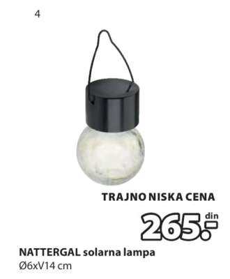 NATTERGAL SOLARNA LAMPA