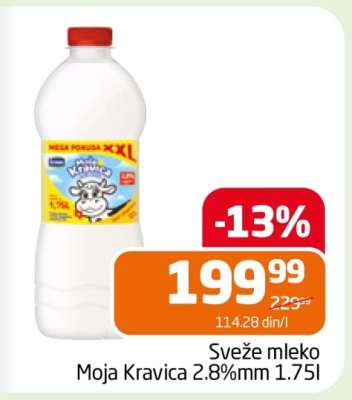 Sveže mleko Moja Kravica 2.8%mm 1.75l