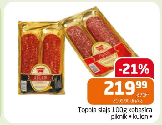 Topola slajs 100g kobasica piknik kulen