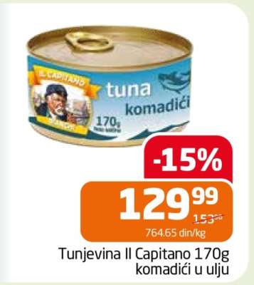 Tunjevina Il Capitano 170g komadići u ulju
