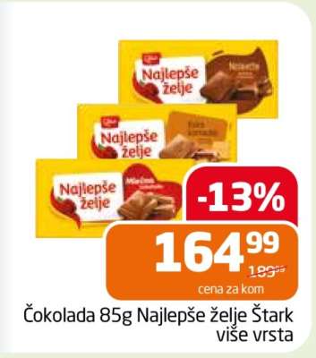 Čokolada 85g Najlepše želje Štark