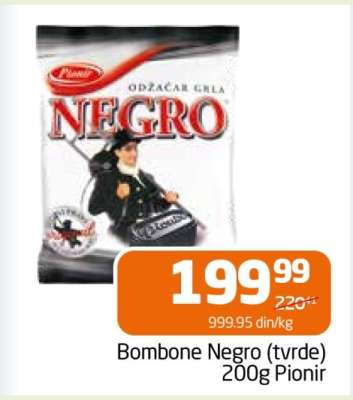 Bombone Negro (tvrde) 200g Pionir