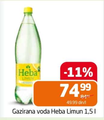 Gazirana voda Heba limun 1.5 l