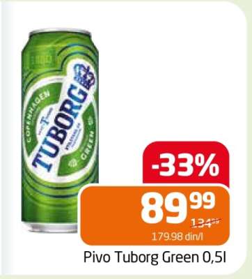 Pivo Tuborg Green 0,5l
