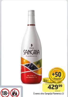 Crveno vino Sangrija Flamenco 1l