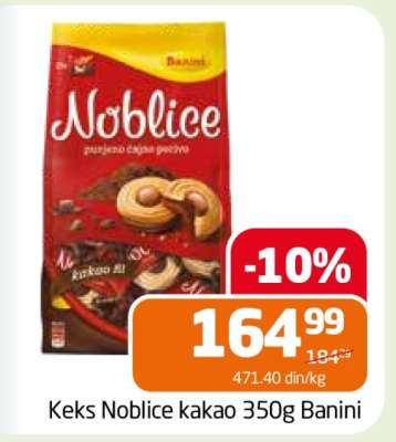 Keks Noblice kakao 350g Banini