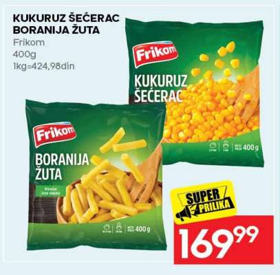 KUKURUZ ŠEĆERAC BORANIJA ŽUTA