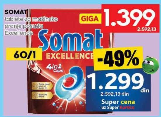 SOMAT tablete za mašinsko pranje posuđa Excellence