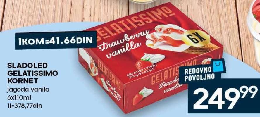 SLADOLED GELATISSIMO KORNET