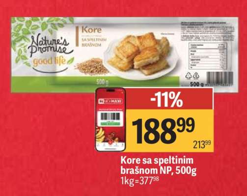 Kore sa speltinim brašnom NP, 500g