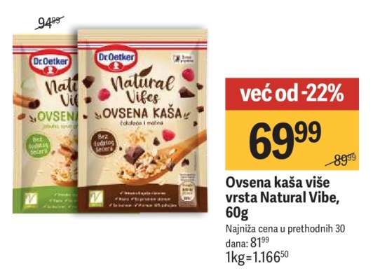 Ovsena kaša više vrsta, Natural Vibe 60g