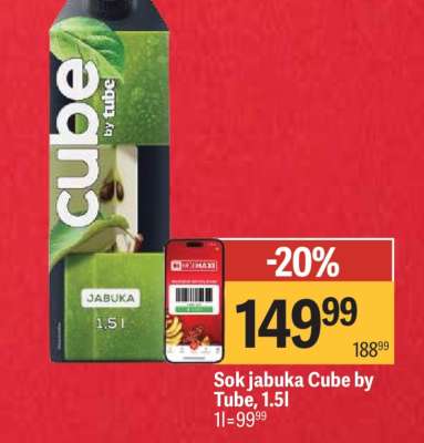 Sok jabuka Cube by Tube, 1.5l