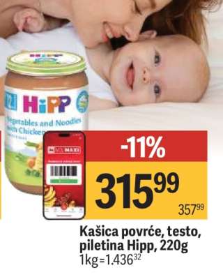 Kašica povrće testo piletina Hipp 220g